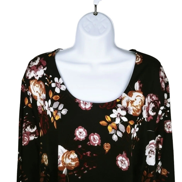 Jules  & Leopold Black Floral Top Business Casual Blouse 3X - Picture 2 of 7